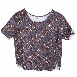 mo:vint Short Sleeve Tribal Pattern Blouse Top